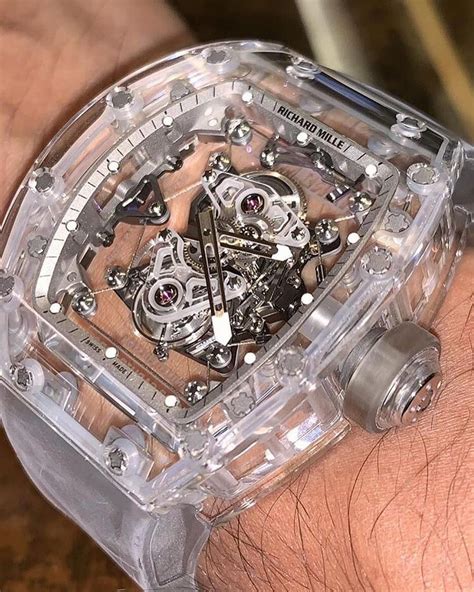 richard mille skeleton sapphire|Richard Mille clear watch.